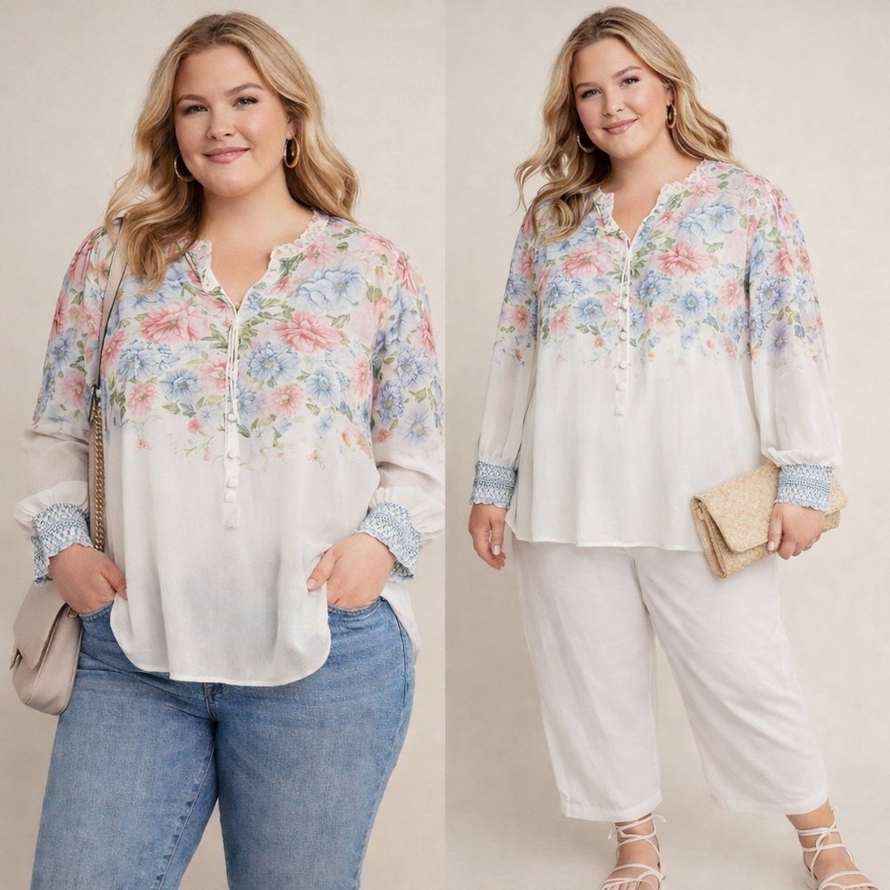Joie Pastel Floral Blouse